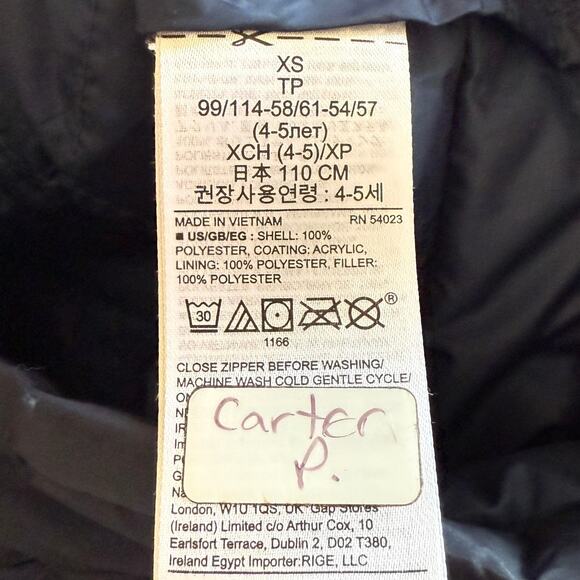 GAP Kids Boys Lightweight Puffer Jacket In Ombre Blue Size XS - Picture 10 of 10